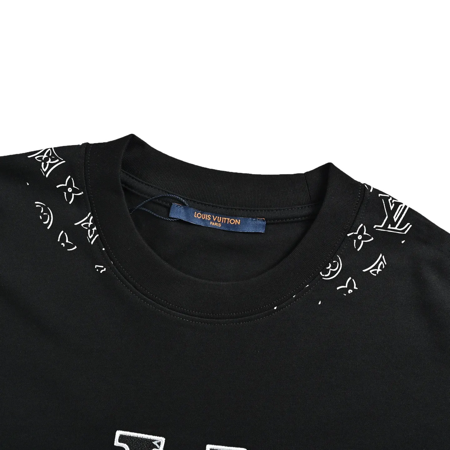 Louis Vuitton/Louis Vuitton leather logo embroidered short sleeves